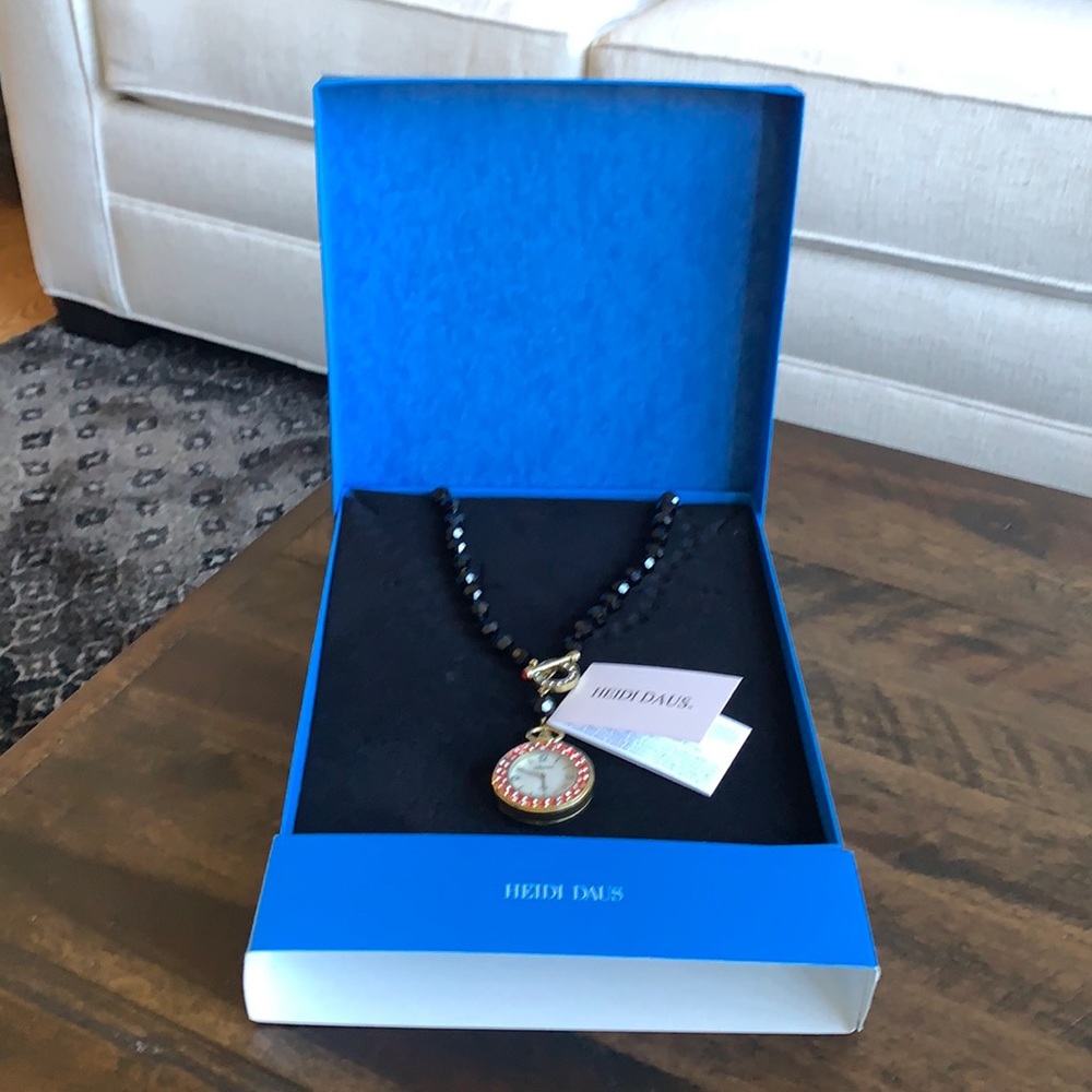 Heidi Daus - NWT - necklace, clock style